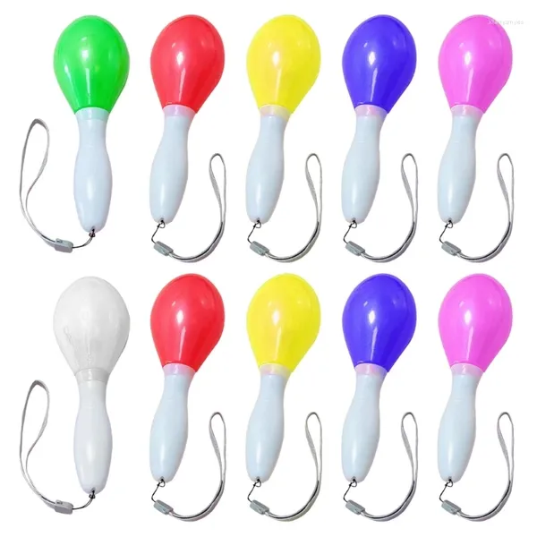 Decorazione per feste 10 pezzi/pacchetto Bilowing growing garetto giocattolo shaker a led maracas lampada lampada lampada di compleanno (colore casuale)