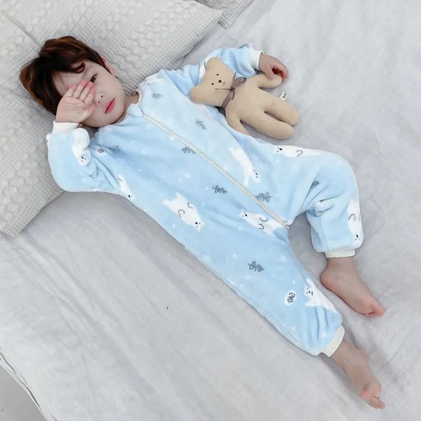 От 1 до 5 лет зимние фланель детской пижамы спальные мешки для мальчиков и девочек.