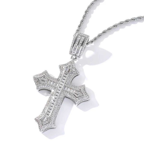 Collane a ciondolo vintage lungo laboratorio diamante croce ciondolo 14k oro per matrimoni collana per matrici per donne uomini hiphop gioielli hiphop regalo 240419