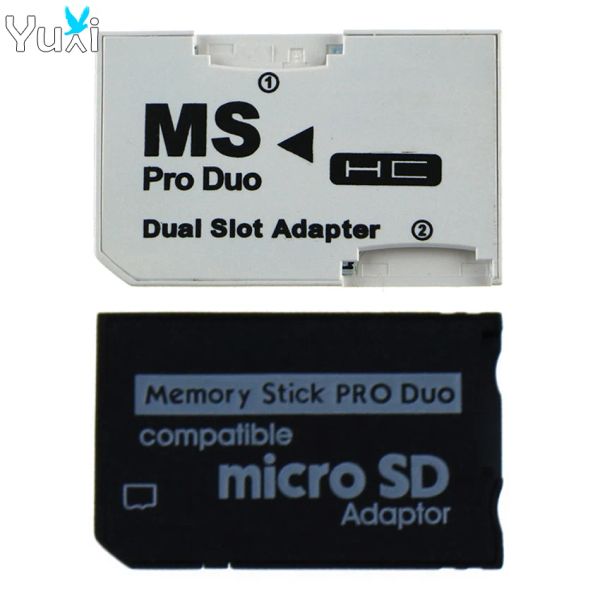 Cartões Yuxi Memory Card Adaptter Micro SD TF Flash para Memory Stick Stick MS Pro Duo para PSP Card Single / Dual 2 Adaptador de slot