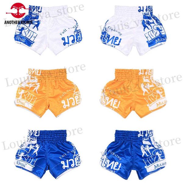 Shorts maschile Muay Thai Shorts Kids Boxing Shorts Boys Girls Girls Ratin Kickboxing Cage Fighting Pants MMA Martial Arts Clothing T240419