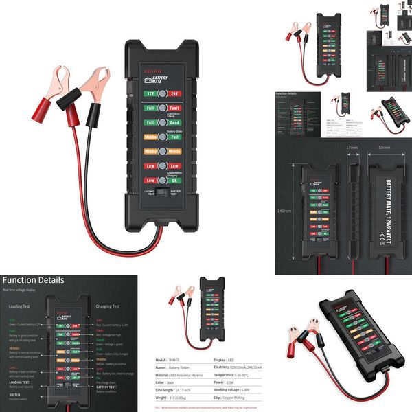 GPS GPS 12V 24V Akıllı 11 Light LED Test Merkezi Test Ters Koruma Araç Motosiklet Alternatör Pil Voltaj Aracı Kontrol GPS GPS