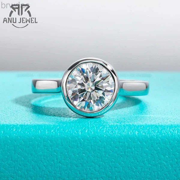 Anello solitario anujewel 1ct/2ct/3ct d colore gambe moissanite gambe anello nuziale 925 anelli in argento sterling per donne gioielli all'ingrosso d240419