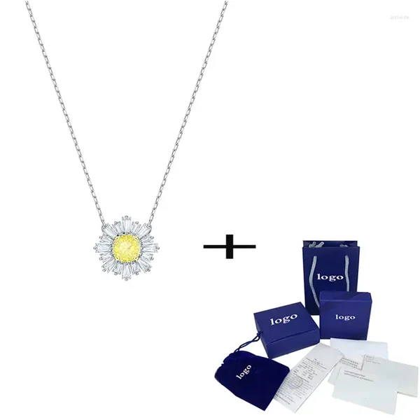 CAMINA FASHION Sunshine Sun Flower Crystal Necklace Elegant and Glamour Lady Jewelry manda la mamma un regalo romantico di lusso