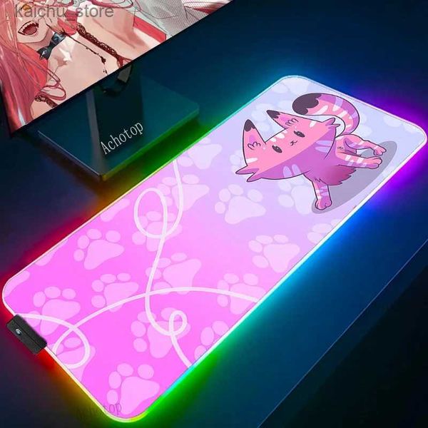 На запястье мыши на запястье RGB PAND PAND PINT CAT ANIME Gaming Mousepad Gamer большой светодиодный XXL Mouse Mate PC Клавиатура для клавиатуры для компьютерного ноутбука мыши 900X400 Y240419