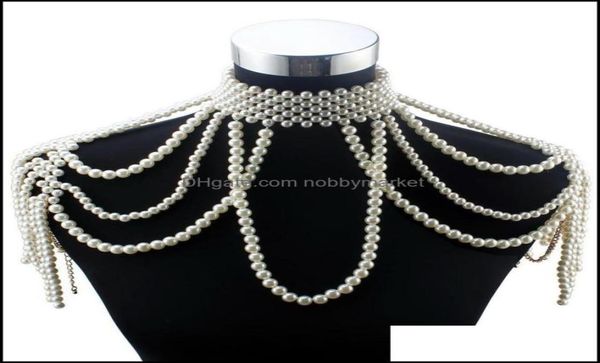 Подвесные ожерелья подвески ювелирные изделия FSY Long Bead Bead Chain Chunky Simed Жемчужные ожерелья для женщин Костюм Костюм Кокер заявление 210323 DR5565685