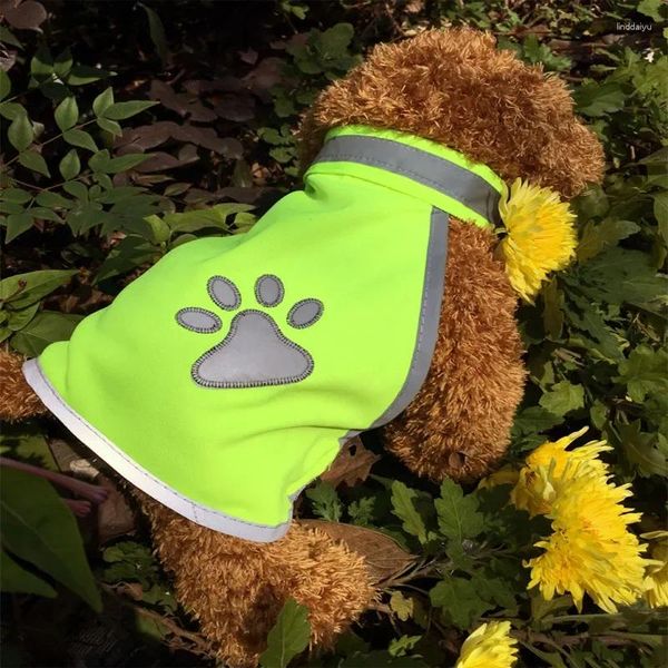 Vestuário para cães Roupas de colete refletivo de segurança Pet Alta visibilidade fluorescente para trabalho ao ar livre, andando, coletes de jaqueta respirável