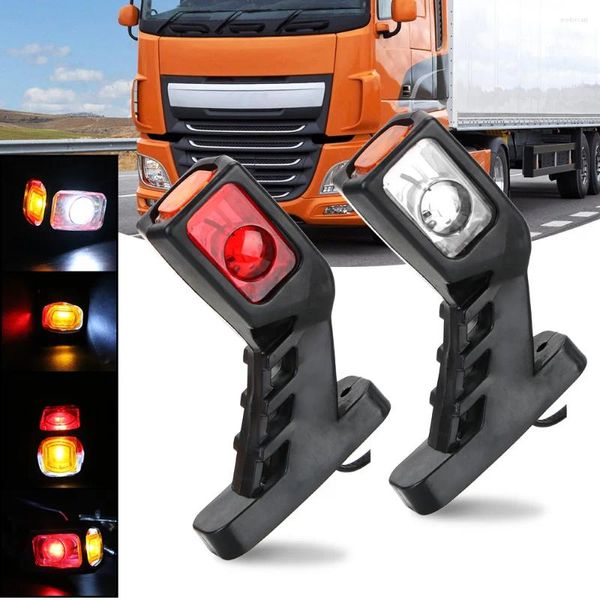 Todas as rodas de terreno branco amarelo vermelho 2pcs/conjunto 12/24V Marcador lateral LED Lâmpada de caminhão leve para o trailer Van Lorry Indicador Conjunto da cauda