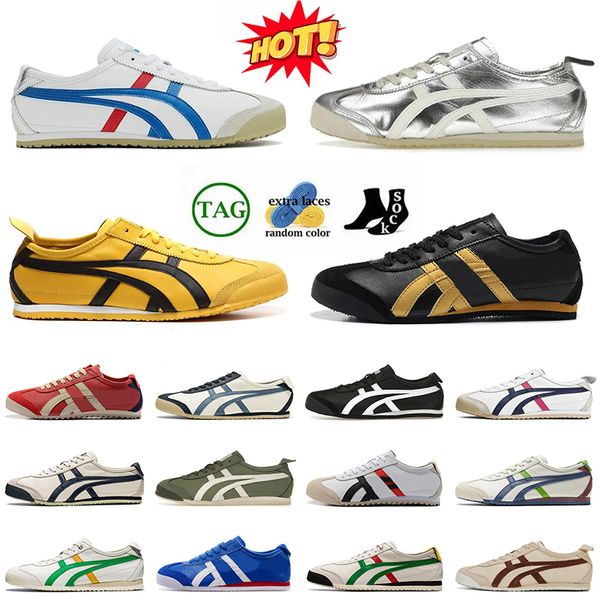 Designer de homens masculinos no atacado Tiger México 66 Running Running Shoes Luxury Onitsukass Tigres Marca Treinadores de lona OG OG PLAZEMA ORIGINAL Vintage Outdoor Sports Sneakers