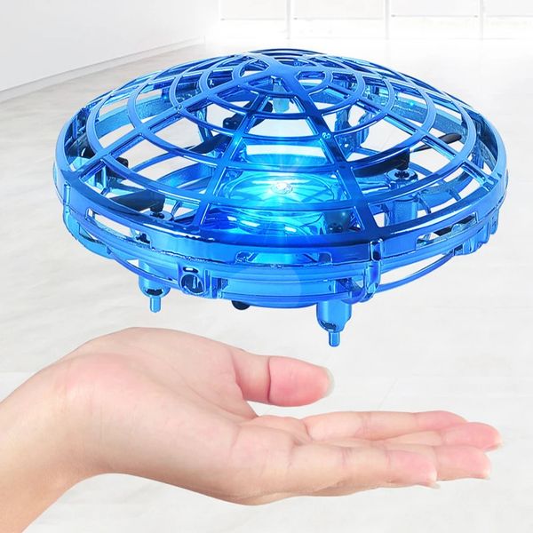 Mini ufo rc drone infraed di rilevamento della mano elicottero modello quadrante portatile elettrico Flayaball Drohne Toys for Kids 240417