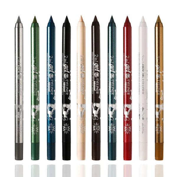 Eyeliner Waterproof Eyeliner Gel Gel matita rosso marrone bianco ultraslim morbido e facile indossare labbra ad alto pigmento rivestimento professionale per gli occhi duraturi