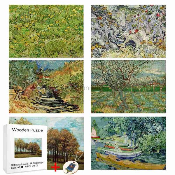 Puzzle 3d Vangogh Painting paesaggistica 3D puzzle per bambini giocattoli educativi addestratore cerebrale azzurro puzzle puzzle adulti intrattenimento fai -da -te 240419