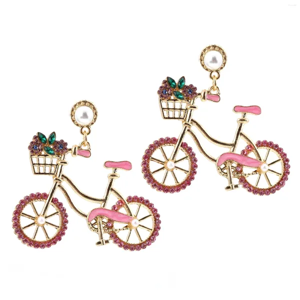 Bicycle per orecchini a pennaglie - Bike da corsa con gioielli sportivi di strass per donne Accessori per escursioni da regalo blu rosa