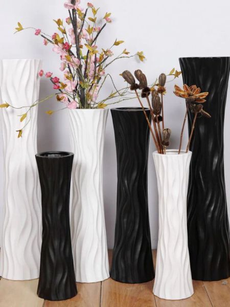 Töpfe Pflanzer Töpfe hohe Holz Vase Pflanze moderne lange Topf minimalistische Bodenzubehör trocken Blumen Wohnzimmer Jarrones Home Dekoration Bi