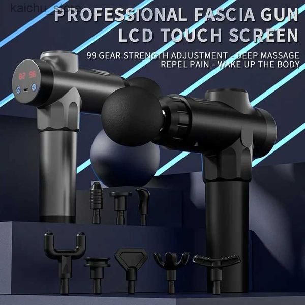 Electric Massagers Fascia Gun ist eine verbesserte Version der Muskelrelaxation und Hochfrequenzvibration Deep Massage Tool zur Entspannung und Fitness Y240425ZHA3