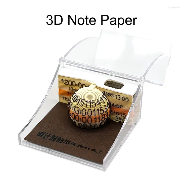 Figurine decorative 3D Nota tridimensionale Note appiccicose di strappo a mano Ornamenti personalizzati intagliato Modello architettonico