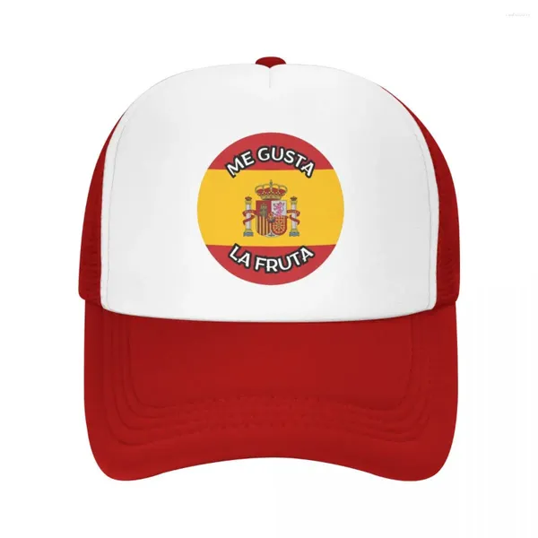 Ball Caps Me Gusta La Fruta Mesh Baseball Cap UNISEX Hip-Hop Trucker Mi piace la frase di frutta in Spagna Regolable Summer Regolable Summer