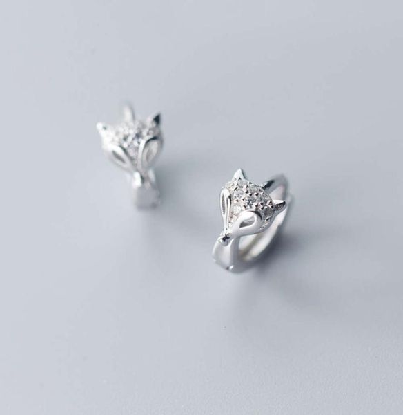 Mloveacc 925 Orecchini a cerchio di volpe per animali in argento in argento sterling per donne fidanzamento gioielleria di moda matrimonio8356949