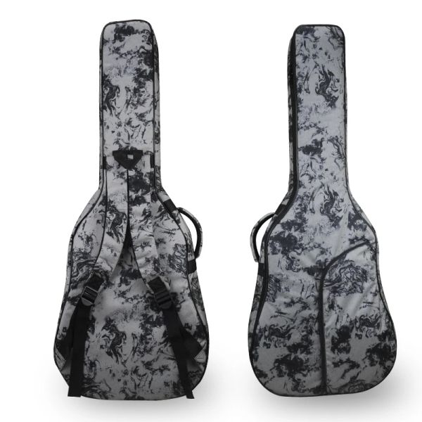 Casos Bolsa de guitarra 36/41 polegadas de alta qualidade 900d Impermeável Fabric Oxford Backpack de guitarra clássica 6/12 mm Caixa de guitarra acolchoada de algodão