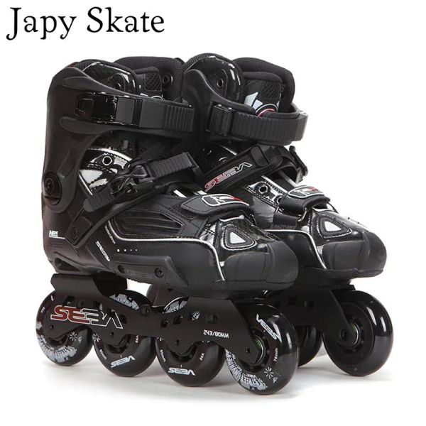 Stiefel Japy Skate 100% Original Seba High Deluxe HD Erwachsene Inline Skates Black Roller Skating Schuhe Slalom Slalom FSK Patinen Erwachsene