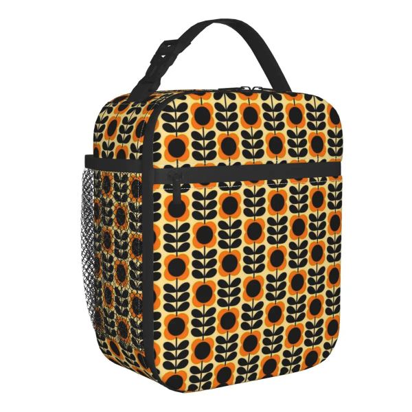 Сумки Orla Kiely Multi STEM Flowers Изолированные сумки для обеда в школьном скандинавском стиле водонепроницаемый тепло -кулер Bento Box Women Children