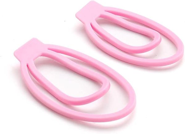 CLIP 2 PCs Dispositivos de castidade Male Penis Penis Dispositivo de gabinete CAGA CAGA CASTIDADE com plug plug plug sissy pênis gaiola masculina treinador masculino Capinho da gaiola do pênis Exercício brinquedos sexuais (rosa, M+L)