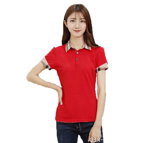 Mulheres clássicas de pólo de pólo de manga Qualidade Mulheres Top camisetas camisetas Tees Summer Street Beach Leisure Ladies T-shirt Blouse Asian S-xxl