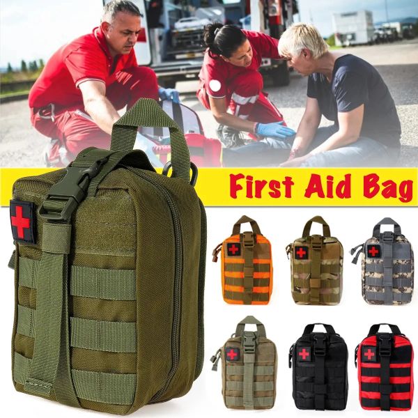 Bolsas de primeiros socorros táticos kit de cintura Bolsa de sobrevivência de viagens de emergência Bola de resgate Camping impermeável Primeiros socos de bolsa