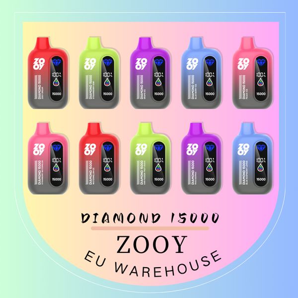 Zooy Diamond 15000puffs Vape descartável com NIC 2% 5% UE Warehouse e Puff