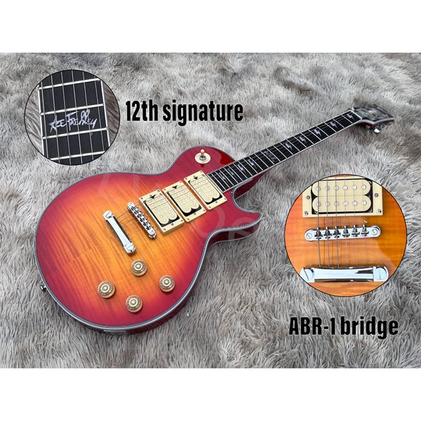 Strumpf!Ace E -Gitarre Cherry Burst Chrom Teile HHH Pickups Creme Pickups kostenloser Versand