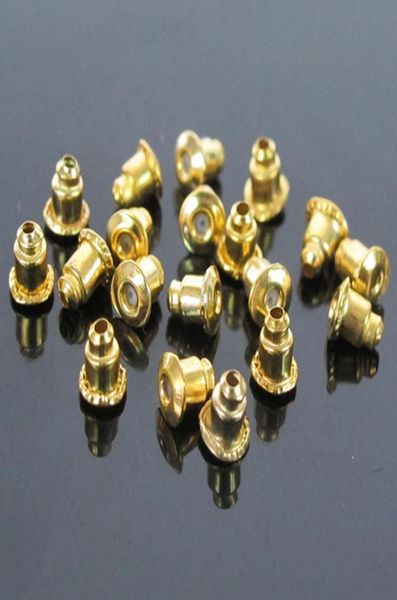 1000pcslot Gold Orering Orering Backs Stoppers Bullet Garant Tappi per le orecchie Accessori per gioielli 2 Colori Wholesa5562864
