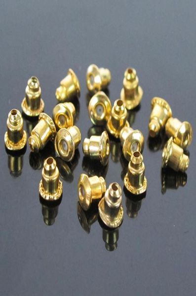 1000pcslot Gold silberplattierte Ohrringrücken Bullet Stoppers Earnuts Ohrstöpsel Legierung Fund Schmuckzubehör 2 Farben Wholesa5562864