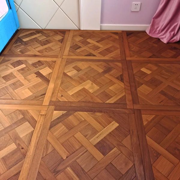 Pavimentazione birma teak versailles legno legno piastrelle pavimenti in legno parquet pannelli in noce tappeti in legno tappeto antico finitura finita mobili