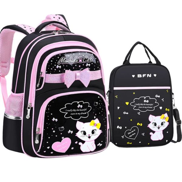 Bolsas de gato fofo para meninas para meninas rosa Adorável mochila mochila mochila