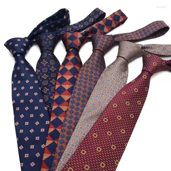 Bow Ties Moda 8cm Erkek Çizgili Polka Dot Ekose Resmi Klasik Elbise İş Keşimi Jacquard Dokuma Boyun Erkekler Partisi