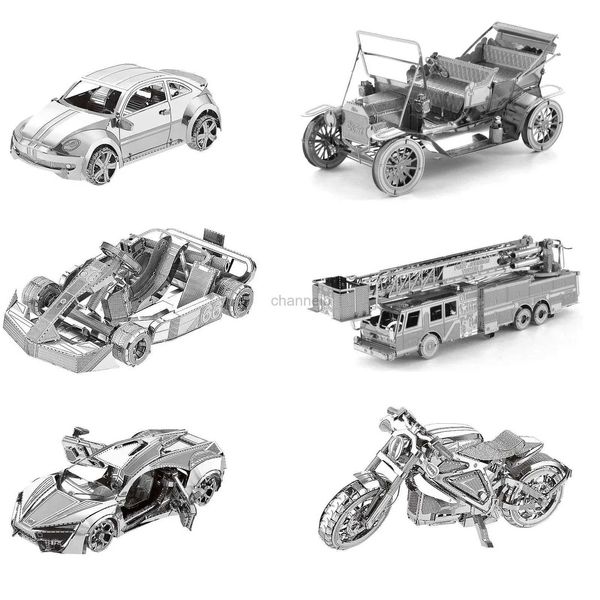 Основные повседневные платья DIY Металлические головоломки 3D 14+Y Jigsaw Transport Transportation Transk Truck Racing Motorcycle Train Model для взрослых игрушек для родительских детей 240419