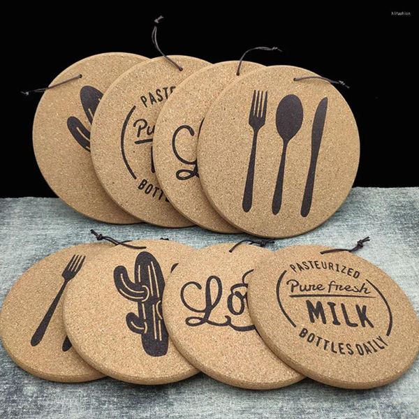 Kissen 4 -PCs Set Cork Decorative Spacemat Desktop Cup Board Coasters Bürogetränke