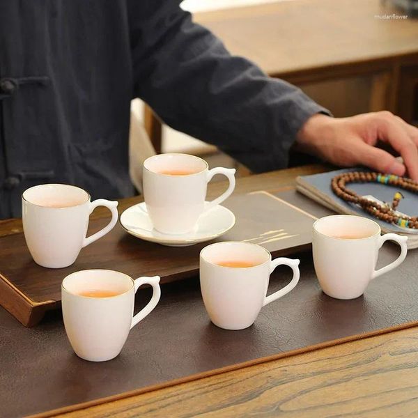 Coffeware Setleri Seramik Çay Bardağı Seti El Taşımalı Çay Çarpları Porselen Çin İçkisi 200ml Çin Bardakları Kahve Kupa Kahve