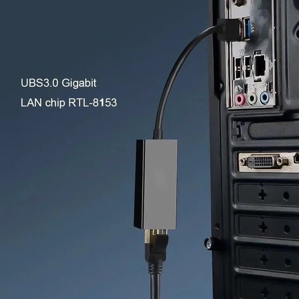 2024 USB 3.0 Ethernet Adapter USB -карта сетевой карты RJ45 1000 Мбит/с LAN RTL8153 для Win7/Win8/Win10 для MacBook Naptop Ethernet USB для USB 3.0