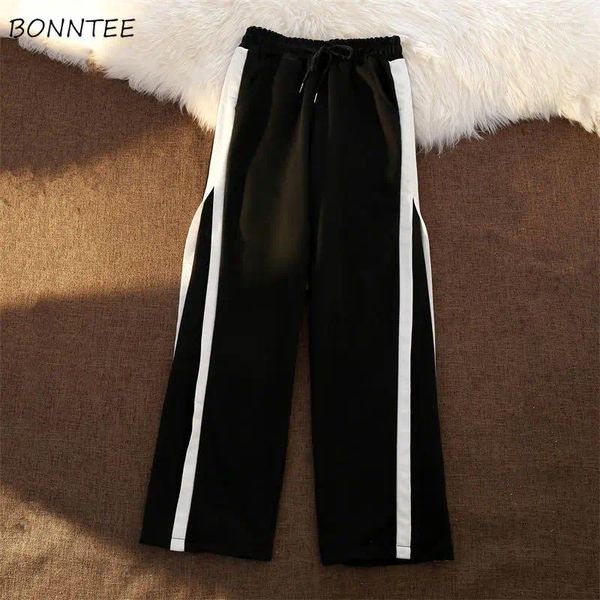 Calça feminina feminina mulher casual solteira acolhedora de hip hop colégio jovem jovem estilo coreano ulzzang street desgaste retro tudo de jogo legal