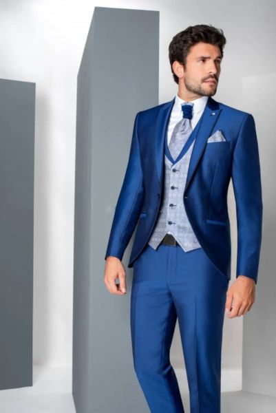 Smoking smoking design elegante sposo per matrimoni da sposa royal blu picched un pulsante due pezzi (blazer+pantalone) smoking business bello di buona qualità