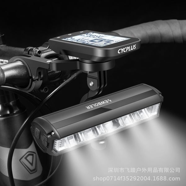 Велосипедные светильники 6000 л.с. велосипедная велосипедная велосипедная лампа 8000 мАч алюминиевого сплава водонепроницаемый фонарик USB зарядный горный матч MTB Accessories 230606
