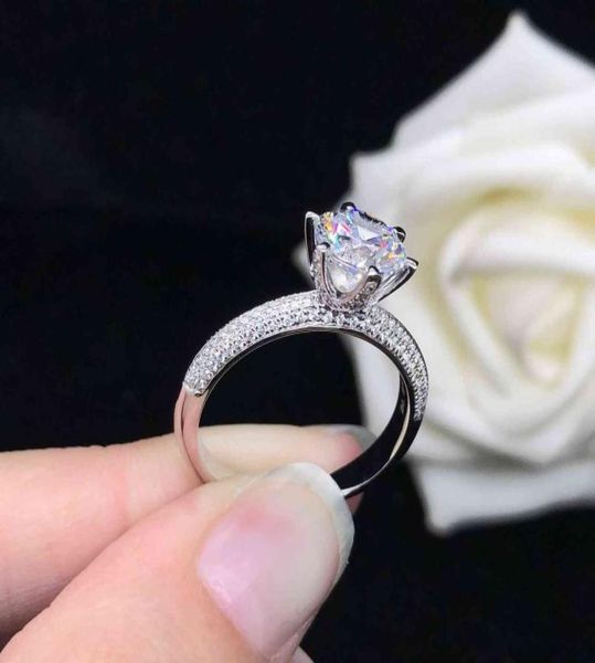 Fantastischer 15CT Round Cut Diamond Ring für Frauen Hochzeit Schmuck Solid Platinum 950 R1094756372