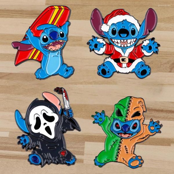 Broschen süße Weihnachten Alien Cosplay Emaille Pin Brosche Pines Revers Pins Abzeichen auf Backpack Movie Accessoires Halloween Schmuckgeschenke