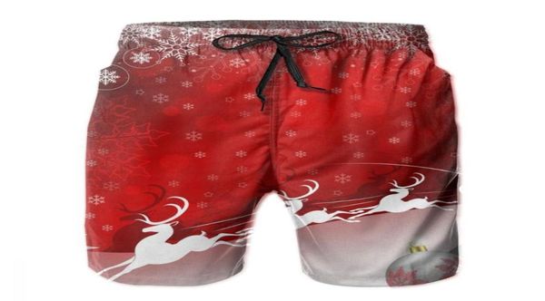 Men039s praia shorts curtos de natação flocos de neve de Natal e Papai Noel Surfing Maillot de Bain Sport Board Swimwear4164724