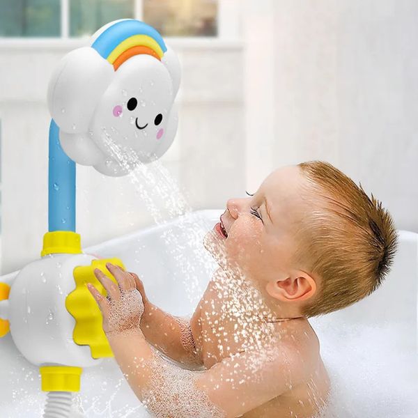 Giocattoli da bagno per le nuvole per giochi d'acqua per bambini Modello di rubinetto Spray per la doccia Rapk per bambini che schizzano irrigatore Regalo per bambini 240418