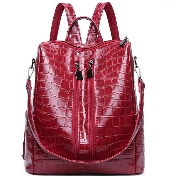 Rucksackstil Casual Women Backpacks Ladies Stone Muster Taschen Modetasche für Frauen mit großer Kapazität Marke wasserdichtes Handpack
