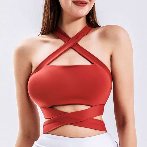 Cloud Hide treino esportes Bra Gym Fiess Roupa XL Camis Sexy Strappy Yoga Crop Top Women Running Vest Gym Shirt Sportswear