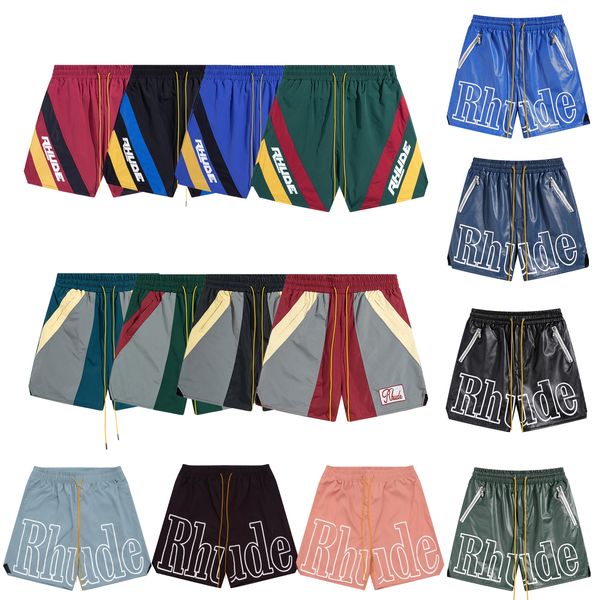 Mangas curtas Designer masculino Rhude shorts Mulheres calças de moletom de qualidade para camisa de qualidade Casta de algodão de verão Tops Tees de estilo de praia