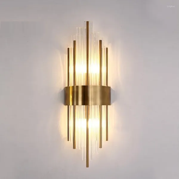 Lâmpada de parede LED moderno cristal de cristal simples elas de cabeceira de cabeceira da sala de estar de fundo da escada de fundo